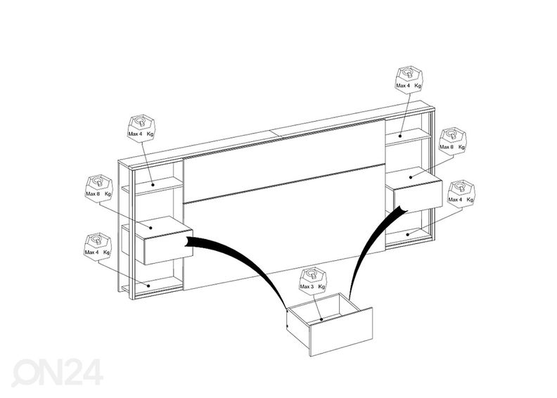 Voodipeatsi riiul Stamp suurendatud