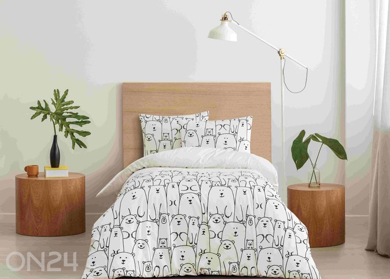 Voodipesu komplekt Karud, tekikott 150x210 cm + padjapüür 50x60 cm suurendatud