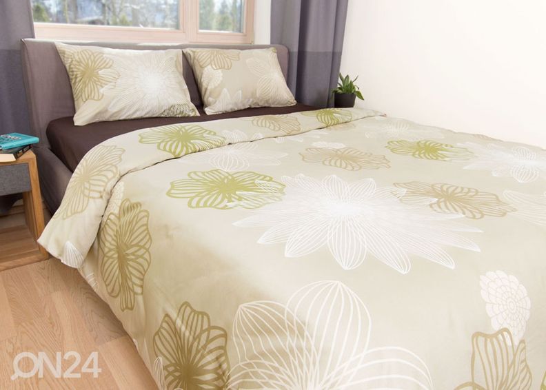 Voodipesukomplekt Pale Olive 180x210 cm suurendatud