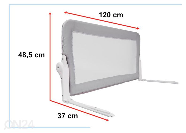 Voodipiire hall 120 cm suurendatud