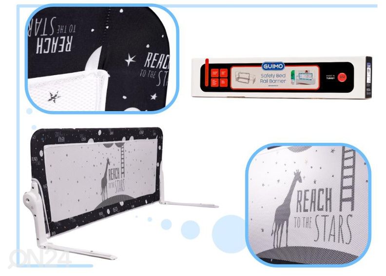 Voodipiire must 150 cm suurendatud