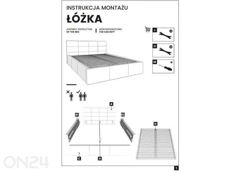 Voodiraam Bianco suurendatud