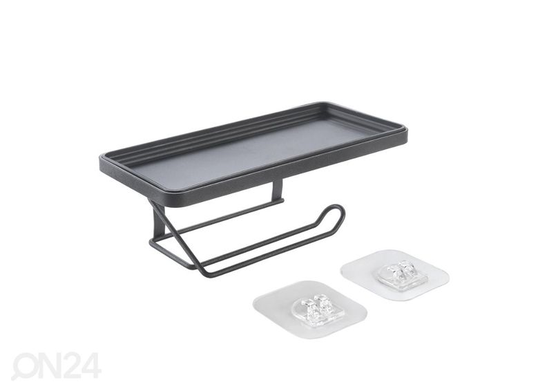 WC-paberi ja mobiilihoidja Origin-Ufix, 22x11x8 cm, must suurendatud