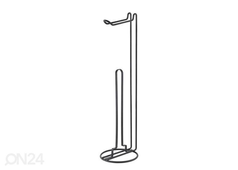 WC-paberihoijda+varurulli hoidja Origin, Ø16x58cm, must suurendatud