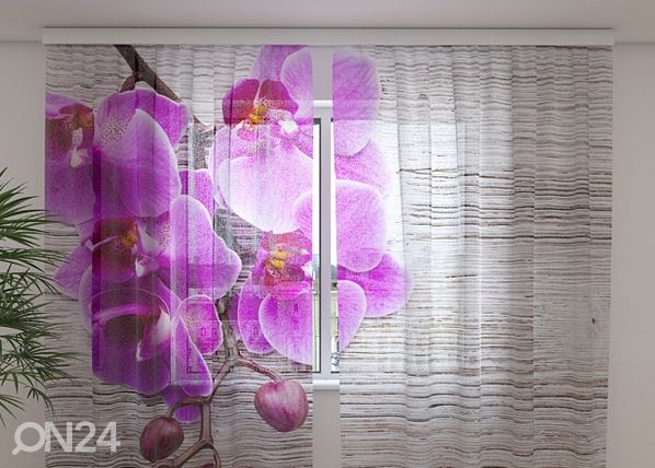 Šifoon-fotokardin Orchids and tree 2, 240x220 cm