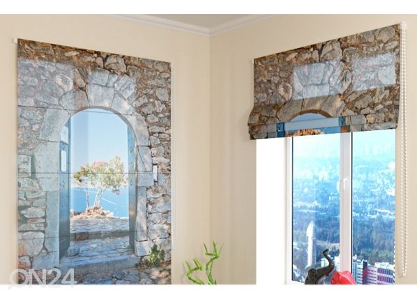Poolläbipaistev Rooma kardin Archway to the Sea 100x120 cm