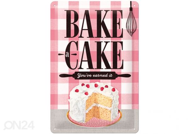 Retro metallposter Bake a cake 20x30 cm