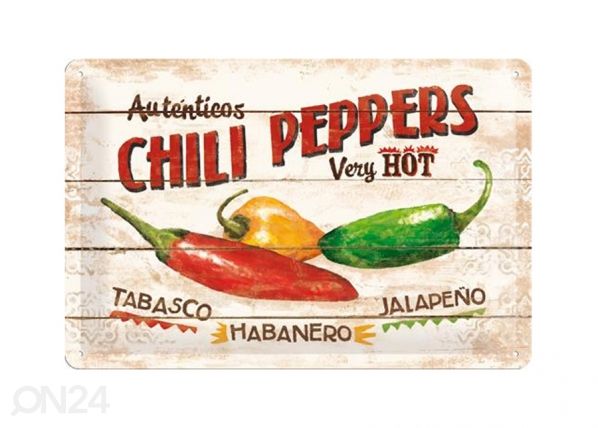 Retro metallposter Chili Peppers 20x30 cm