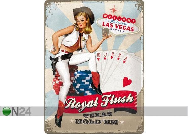 Retro metallposter Royal Flush 30x40cm