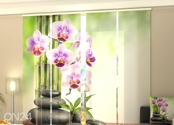 Läbipaistev paneelkardin Orchids and Stones 240x240 cm