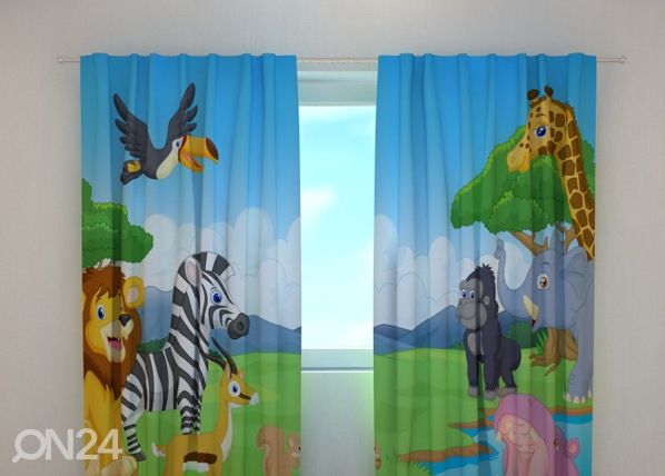 Poolpimendav kardin Cute African animals 240x220 cm