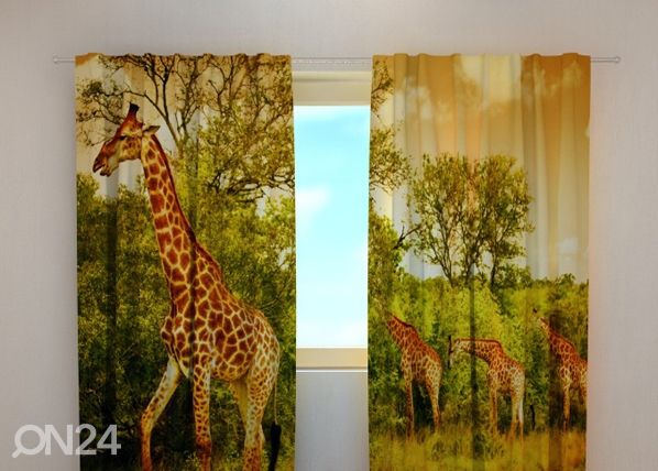 Läbipaistev kardin Giraffes 240x220 cm