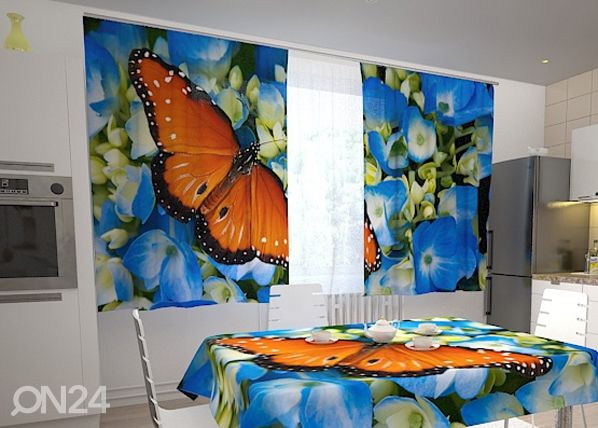 Läbipaistev kardin Butterfly on the blue 200x120 cm