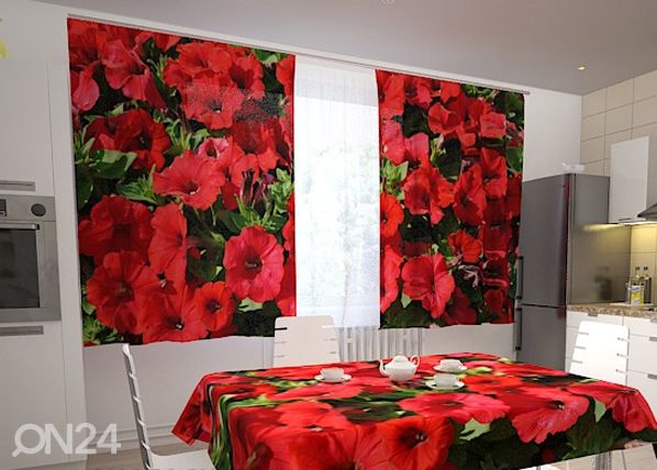 Poolpimendav kardin Red petunias 200x120 cm