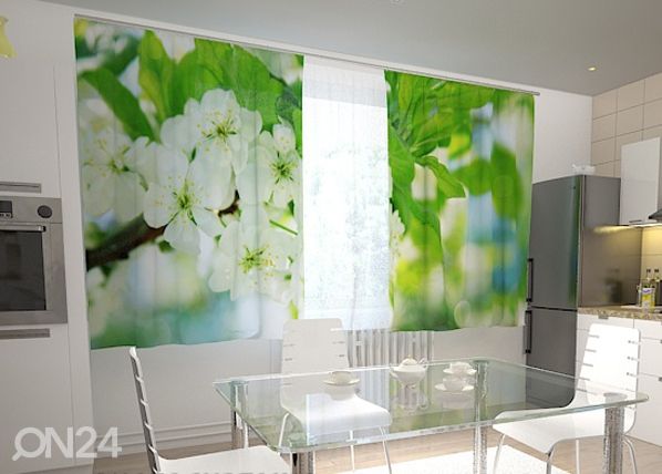 Läbipaistev kardin Spring flowers for the kitchen 200x120 cm