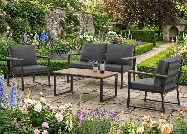 Aiamööbel Modena, hall/must