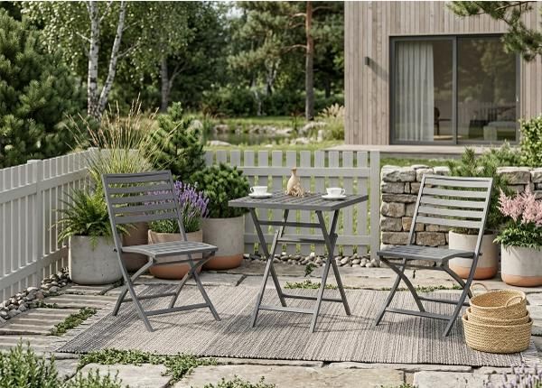 Aiamööbel Pudong laud + 2 tooli