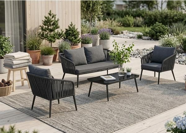 Aiamööbel Verona laud+diivan+2 tooli