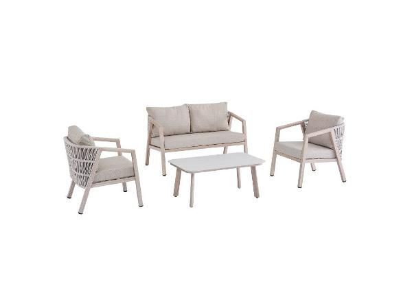 Aiamööbli komplekt Ancona laud+ diivan+2 tooli