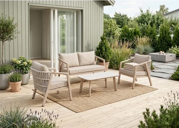Aiamööbli komplekt Ancona laud+ diivan+2 tooli