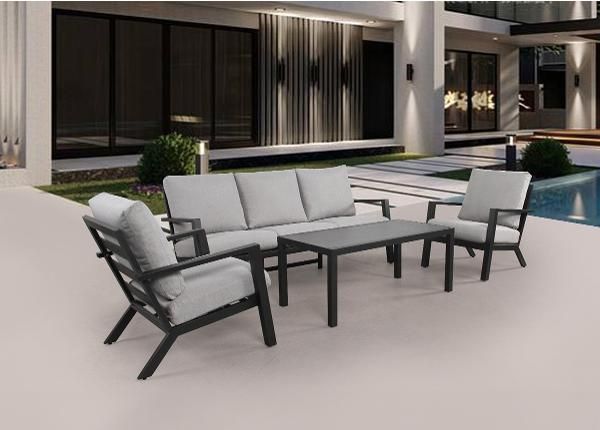 Aiamööbli komplekt Bilbao 2 tooli+diivan+laud hall