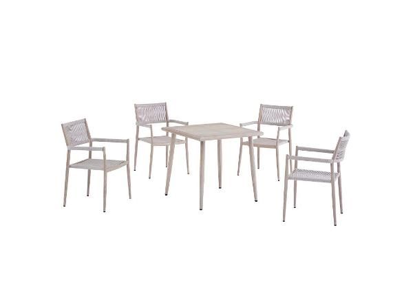 Aiamööbli komplekt Bolzano laud + 4 tooli beež