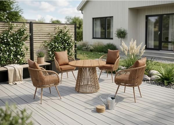 Aiamööbli komplekt Lucca laud + 4 tooli