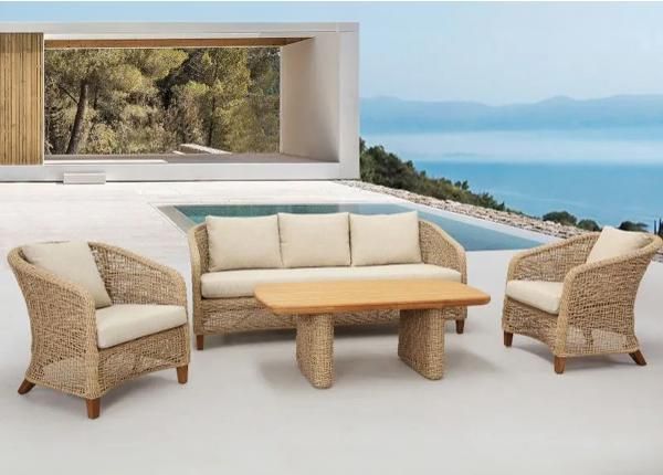 Aiamööbli komplekt Nizza laud+diivan+ 2 tugitooli beež