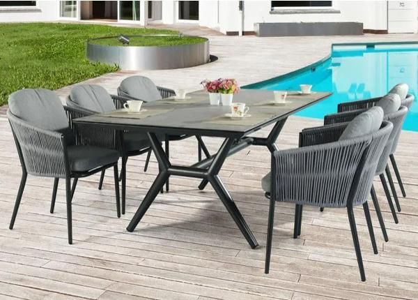 Aiamööbli komplekt Valencia laud+6 tooli hall
