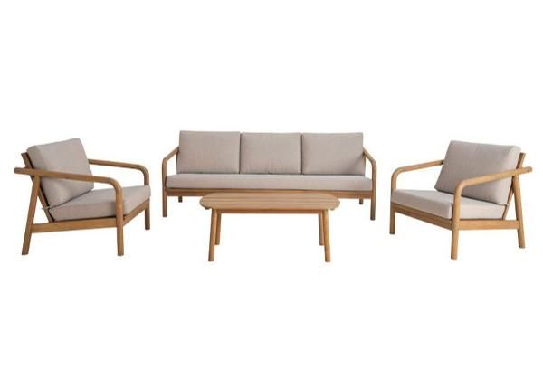 Aiamööbli komplekt William laud+2 tooli+diivan, hall