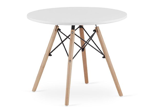 Diivanilaud Ø60 cm, valge/pöök