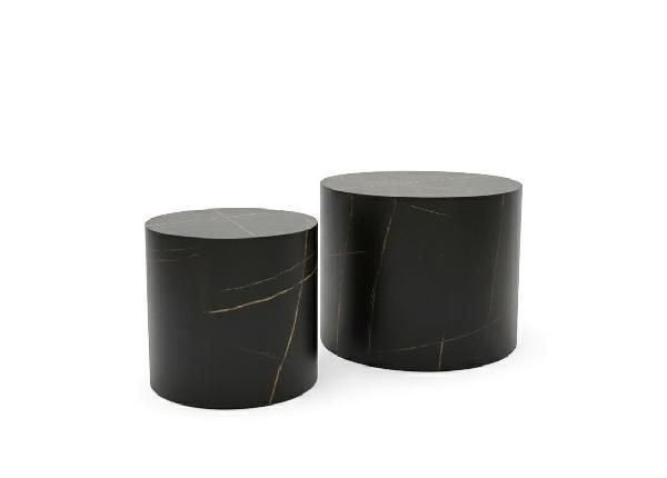 Diivanilaudade komplekt Bud 2tk, must/kuldne