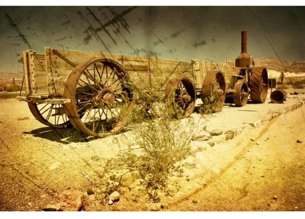 Fliis fototapeet Old wagon