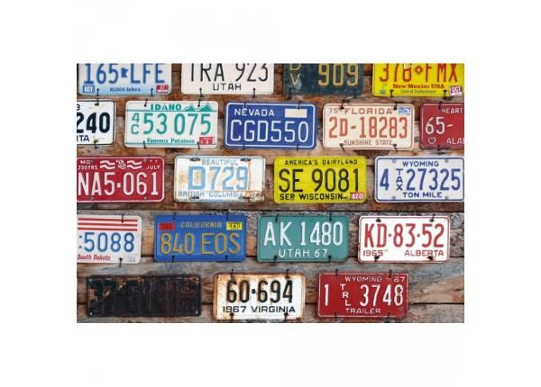 Fliis fototapeet Plate numbers