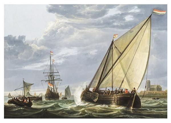 Fliis fototapeet Shipping on the Maas by Aelbert Cuyp 368x254 cm