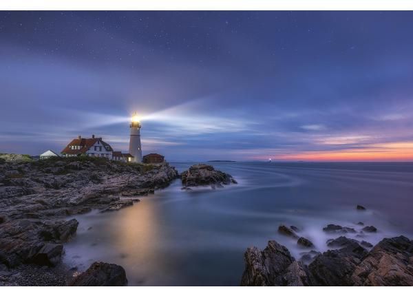 Fliis fototapeet Stars Over Lighthouse