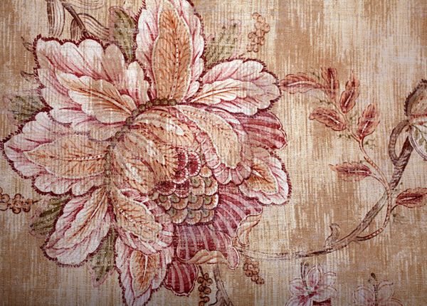 Fototapeet Vintage shabby chic brown floral Victorian pattern, 365x254cm