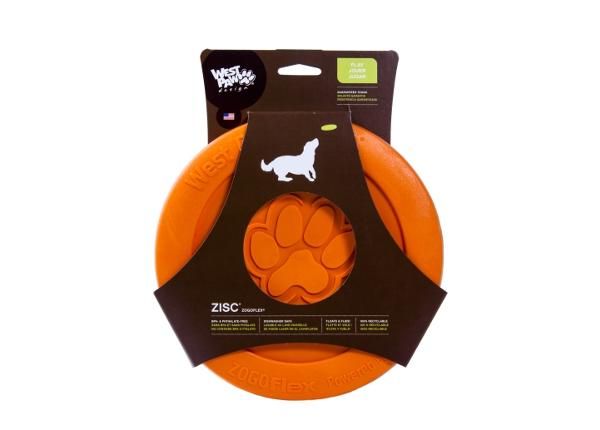 Koera mänguasi lendav taldrik zisc 16 cm oranž