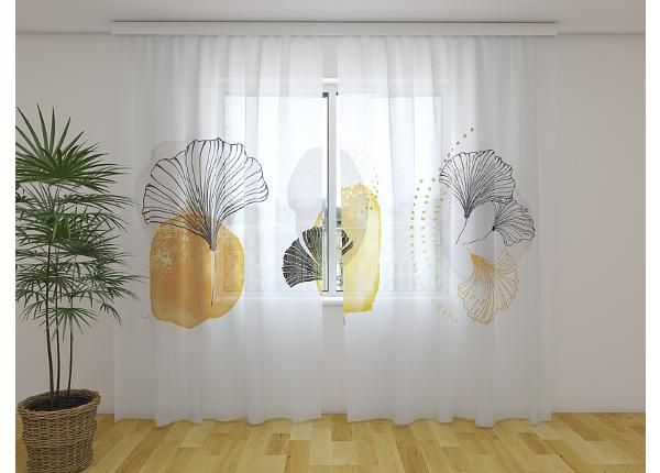 Läbipaistev fotokardin Air Flowers with Golden Elements