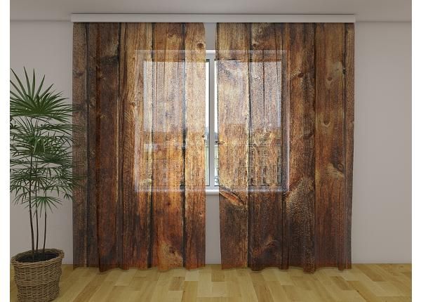 Läbipaistev fotokardin Old Wooden Planks 240x220 cm