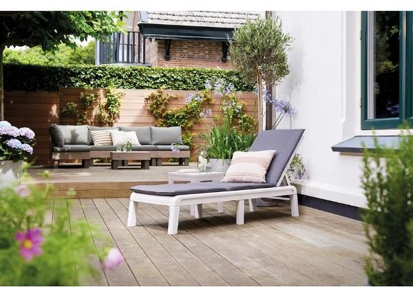 Lamamistool Keter Mallorca padjaga Sunlounger, valge/helehall