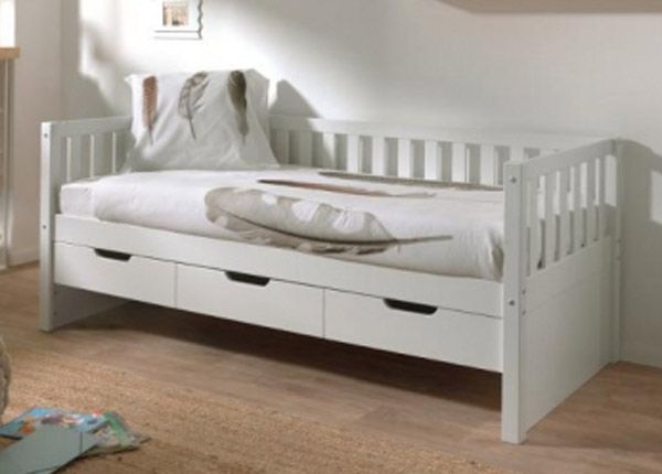 Lastevoodi + 3 sahtlit Fritz 90x200 cm, valge