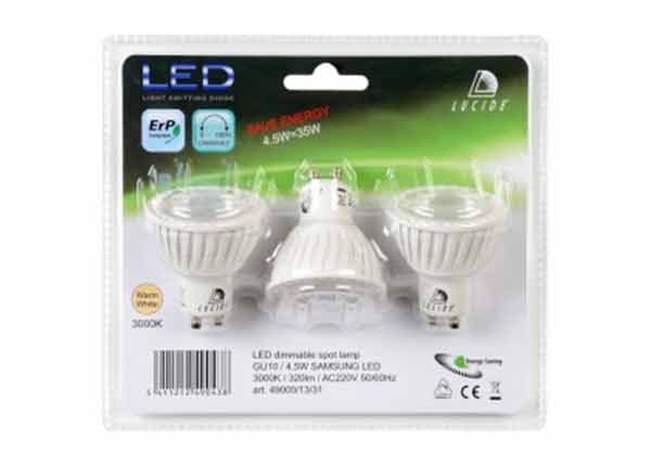 LED elektripirn GU10 4,5W, 3 tk