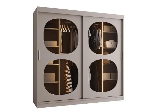 Lükandustega riidekapp Bahrajn 200 cm + LED