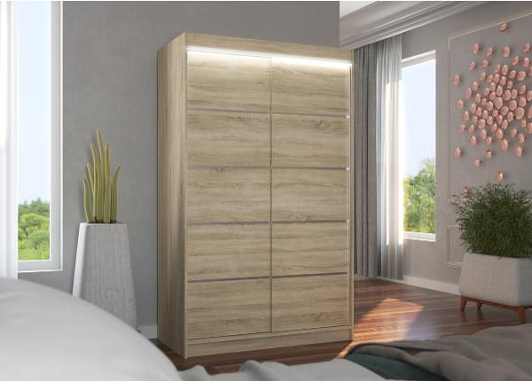 Lükandustega riidekapp Barba I 120 cm + LED