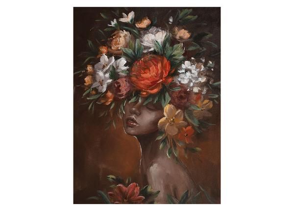 Õlimaal Naine lilledega 90x120 cm