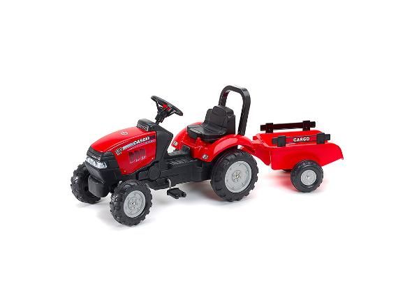 Pedaalidega traktor Case IH treileriga Falk