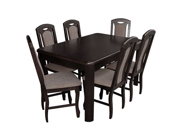 Pikendatav söögilaud 90x150-230 cm + 6 tooli