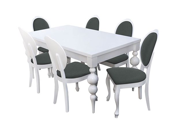 Pikendatav söögilaud 90x160-215 cm + 6 tooli