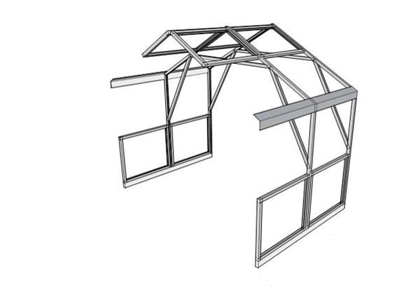 Pikendus 2 m viilkasvuhoonele Klassik, 4 mm, 3x4 m